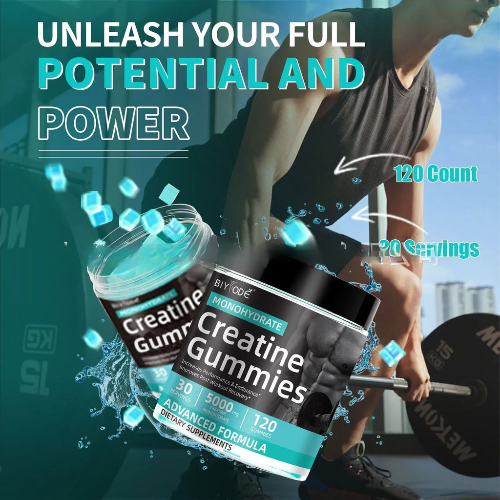 Bottle of Water Creatine Jelly 120 tablets for men and women