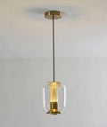 Nordic minimalist ceiling chandelier in transparent, cognac, or smoky grey, 16cm diameter.
