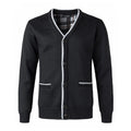Fleece lined thickened V-neck cardigan in beige, loose fit, cotton knitwear dad coat for large size men