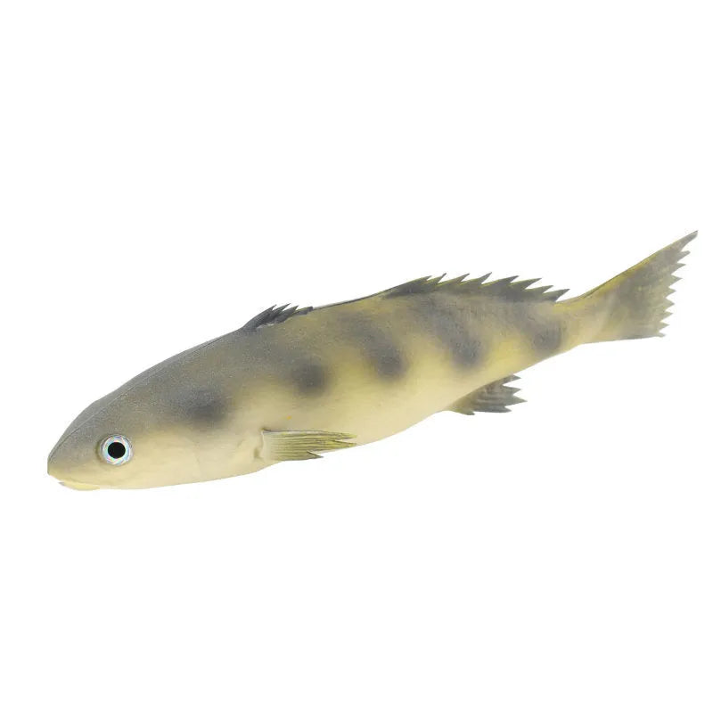 Three PU simulated tuna fish ornaments: yellow-fin tuna, yellow fin tuna, and small tuna models for marine displays