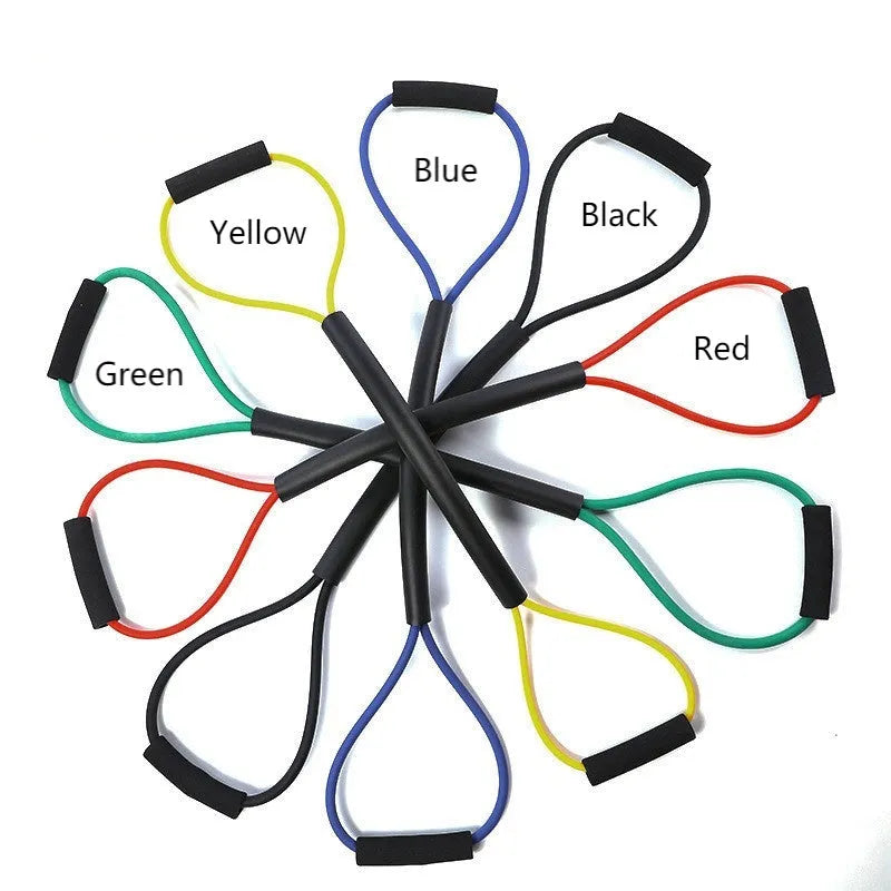 Boxing Speed Sanda Muay Thai air strike elastic band in latex with bar, multiple colour resistance options from 15 to 35 pounds
