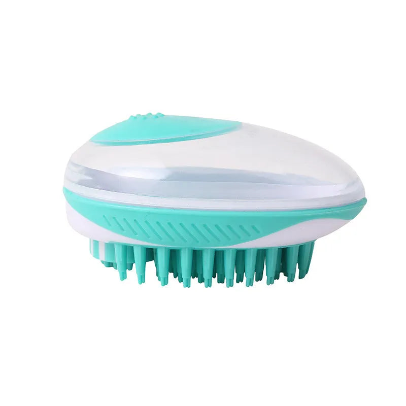 Blue pet bath massage brush made from ABS plastic, 11.5 cm long, for cats and dogs