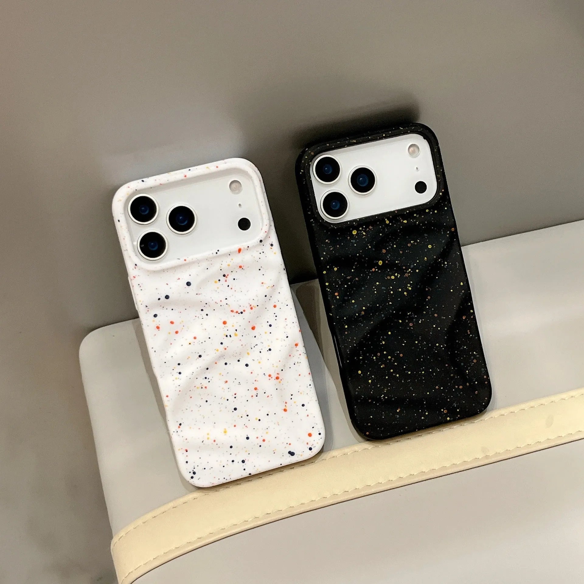 TPU phone case with splash ink pattern in black, compatible with iPhone 11-17 series, anti-fall anti-fingerprint cover