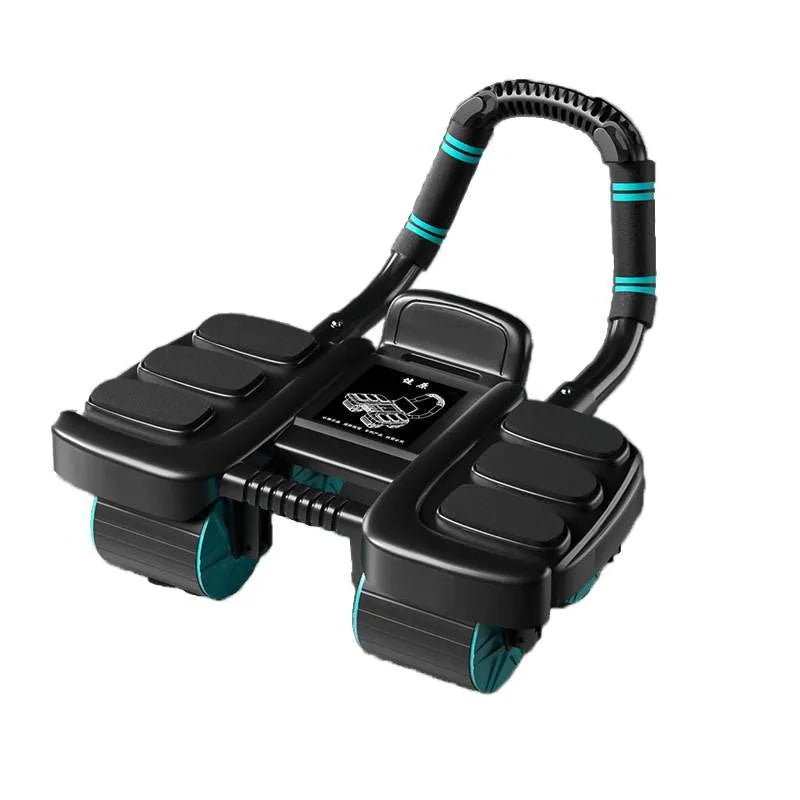 Abdominal wheel automatic rebound home fitness equipment in black