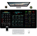 Game themed rubber mouse pad with non-slip natural rubber base on wooden desk