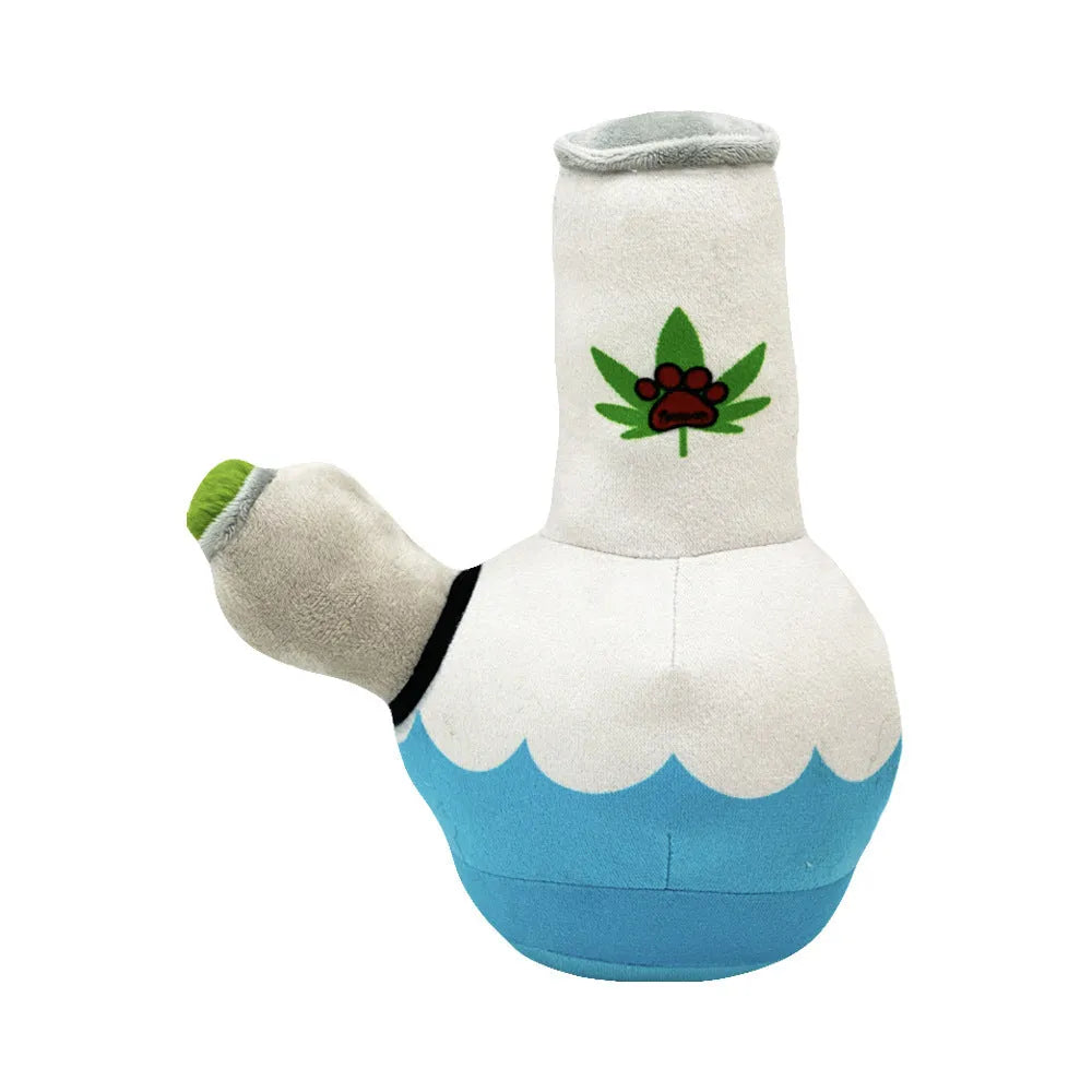24cm kettle-themed dog plush toy with squeaker in multiple picture patterns