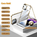Double-sided glass ultra-thin magnetic phone case for iPhone 16 in electroplated silver finish