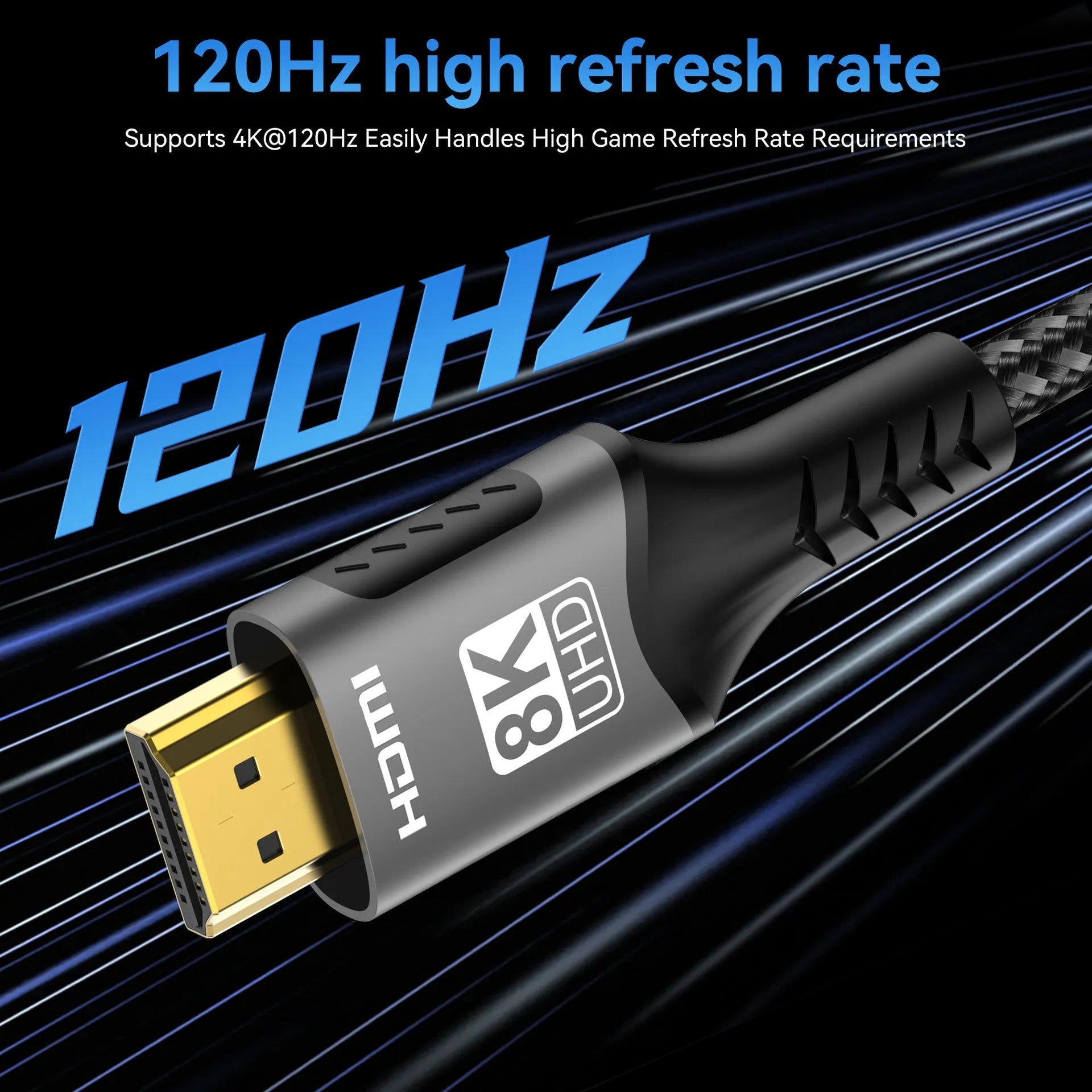 FDBRO 4K 60Hz HDMI 2.0 gold-plated knitted belt cable in 1m length for TV connection