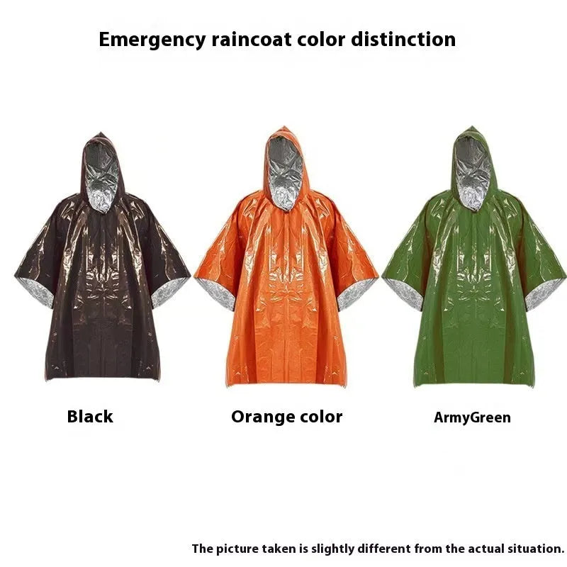 Marathon Wild Cross-country Raincoat in Orange and Army Green colours, showing size 100cm x 130cm.