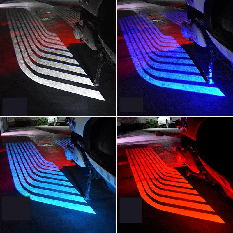 Motorcycle wing projection lamp with aluminium body, 1000 lumen LED, in blue colour