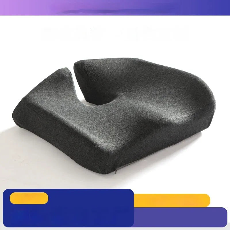 Memory foam office chair cushion in solid colour on a chair, dimensions 36x40x11cm