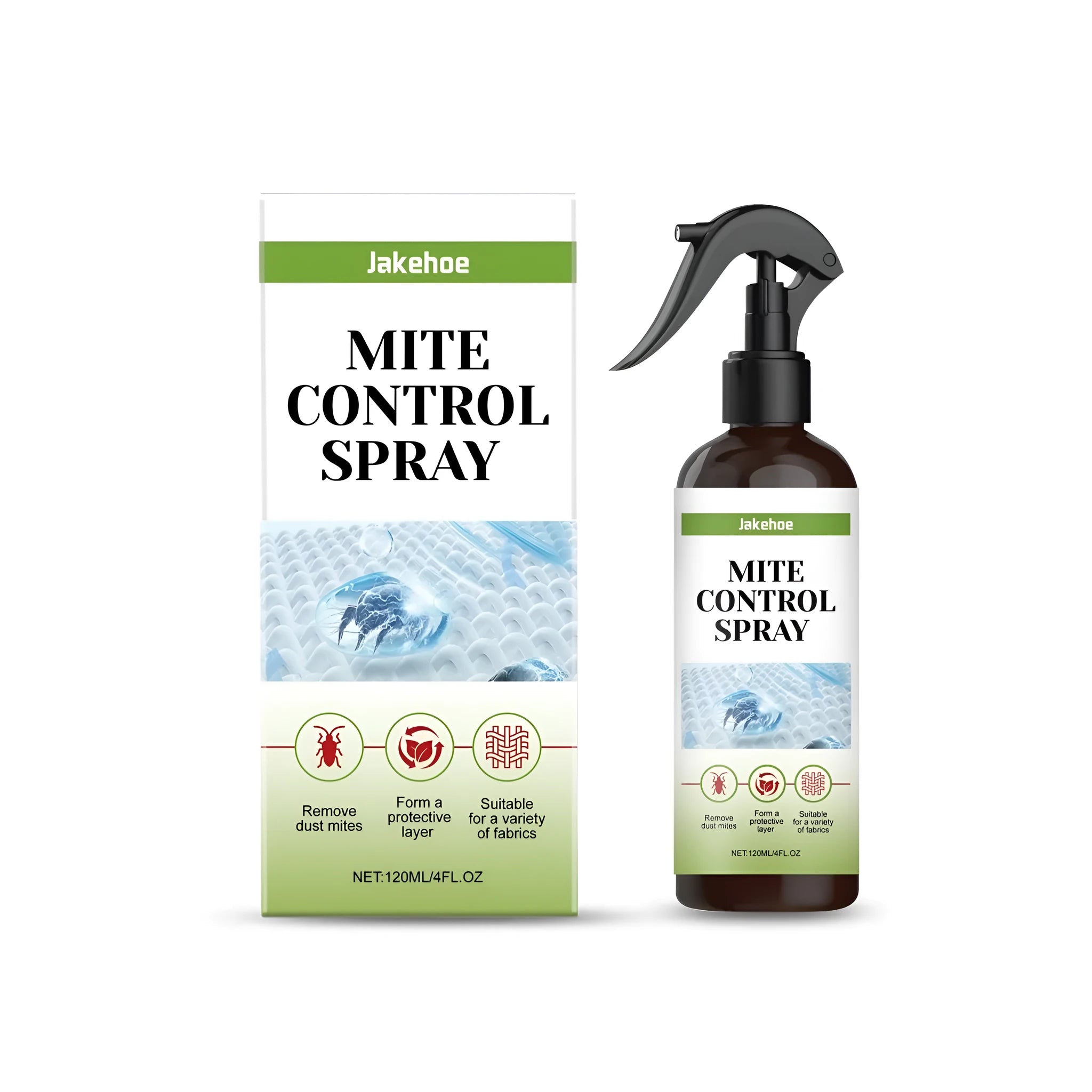 120ml mite control spray bottle for beds and fabrics with menthol formula
