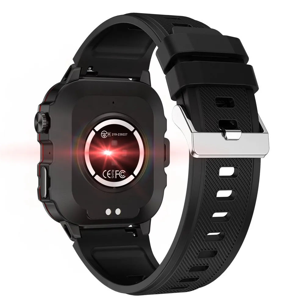 QX11 Smart Bluetooth Watch with zinc alloy case showing TFT screen displaying heart rate data