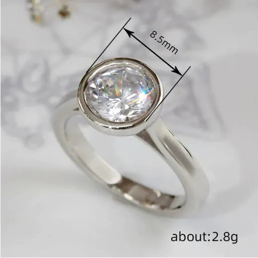 Stainless steel oval zircon ring with electroplated finish, available in steel, gold, or white gold, sizes No 6 to No 10