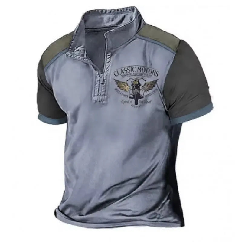 3D printed golf polo shirt in bird eye polyester fabric showing loose fit sports styling