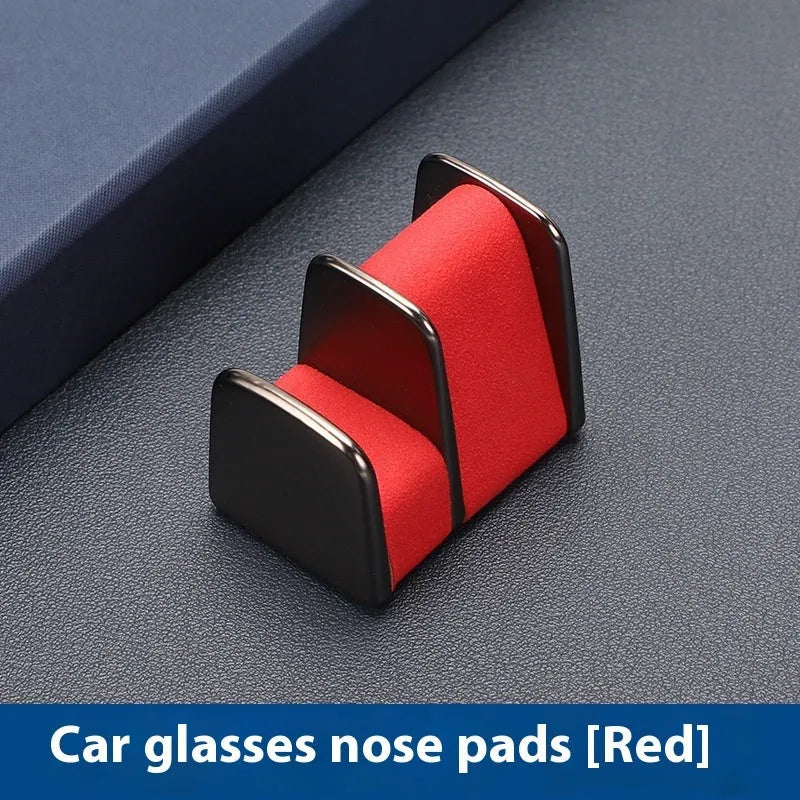 Zinc alloy car dashboard glasses clip holder in four colour options on vehicle dashboard