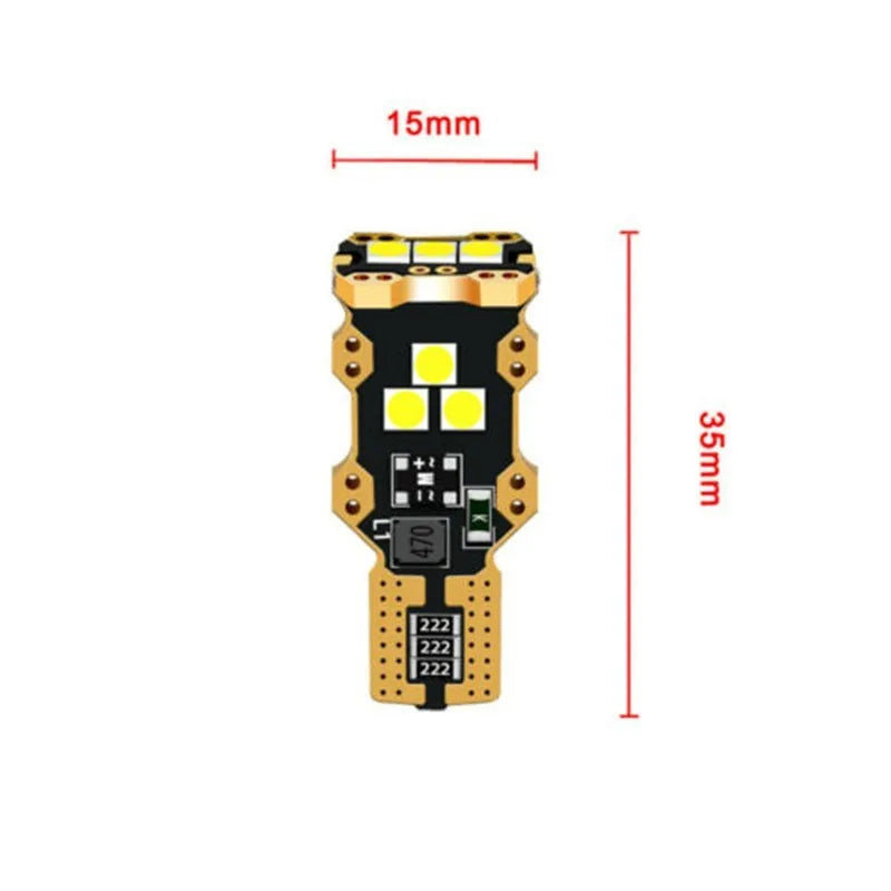 T15 automotive reverse light bulb with white PVC construction