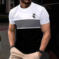 Men's loose fit short sleeve T-shirt in polyester fabric showing colour options including black, dark red, grey and white
