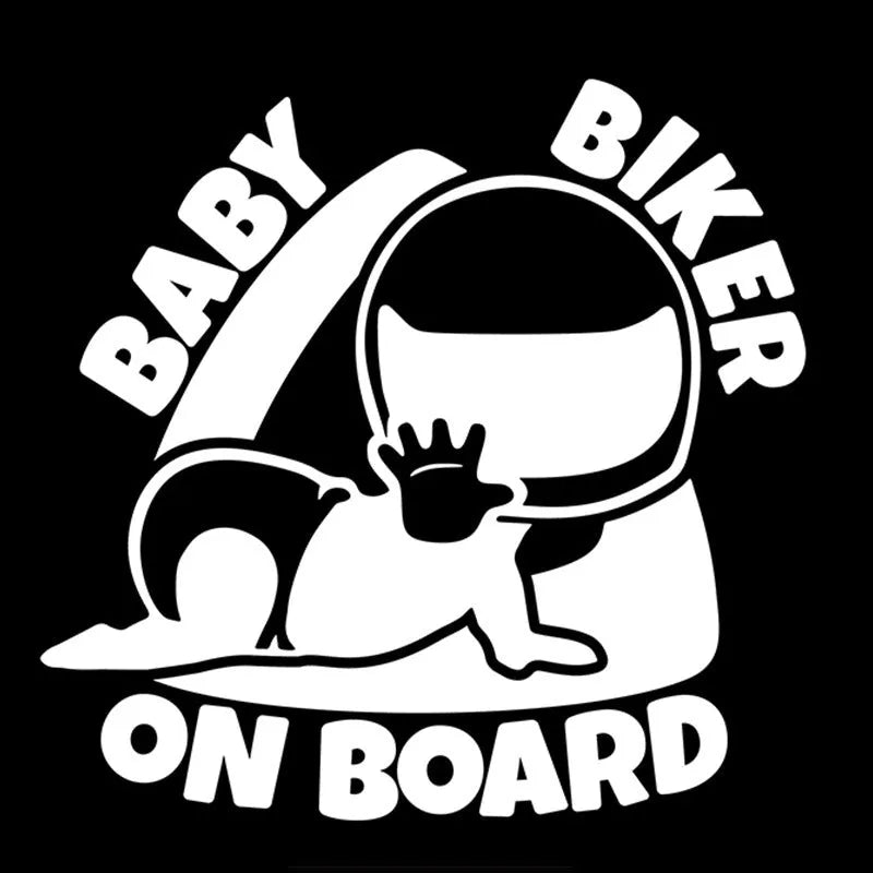 Reflective BABY ON BOARD warning car sticker in black and white colour options