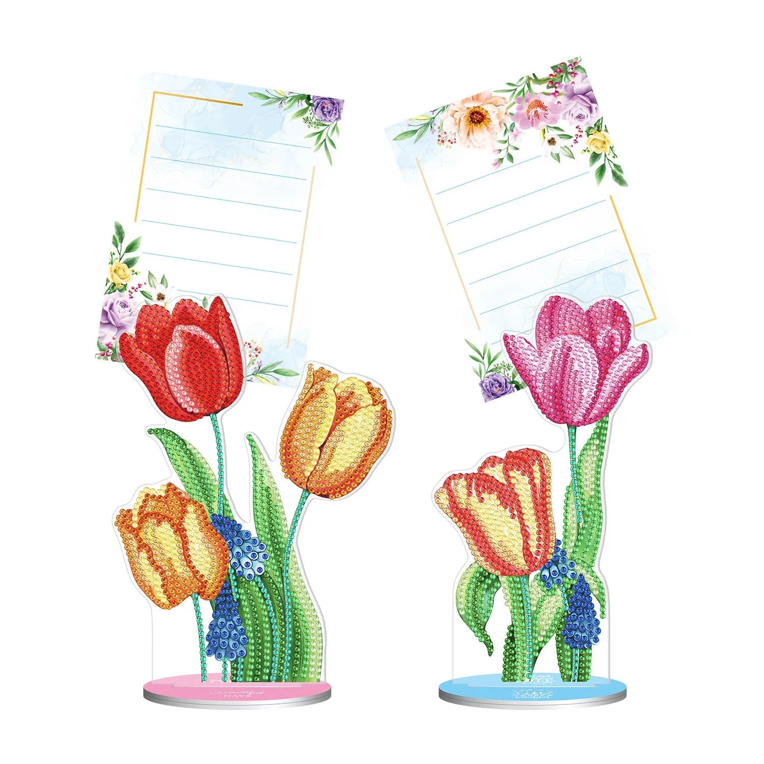 Handmade American style diamond painting desktop note clip decoration measuring 19cm wide.