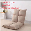 Adjustable lazy sofa floor chair with fabric cover and high elastic sponge filling in beige