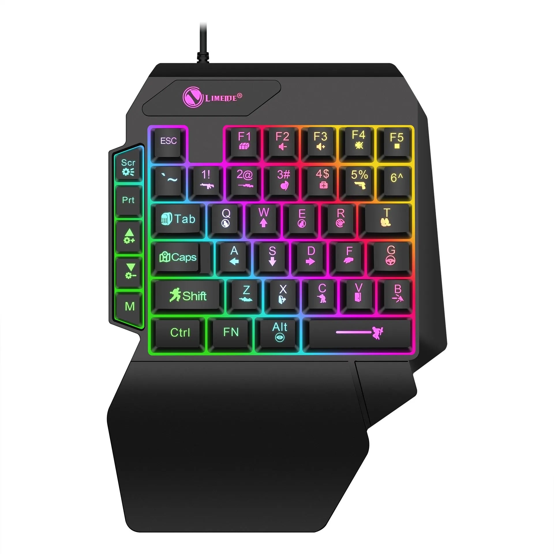 GK103S single-handed mechanical gaming keyboard converter with blue luminous lighting