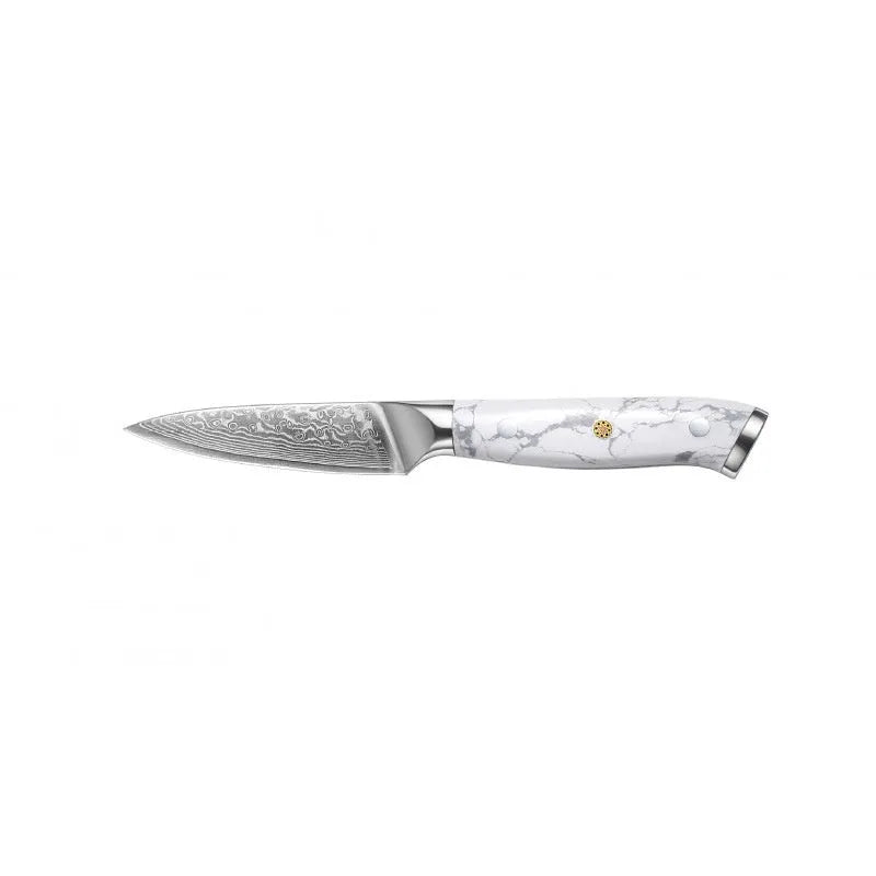Damascus steel chef's knife with 21cm VG10 blade and 11cm handle measuring 32cm total length