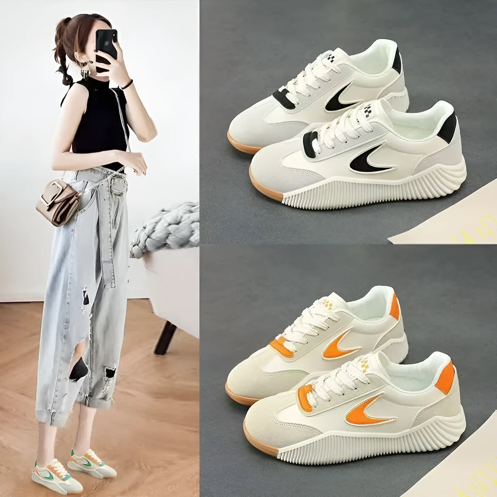 Women's floral print casual sneakers in three colour options with low-top design
