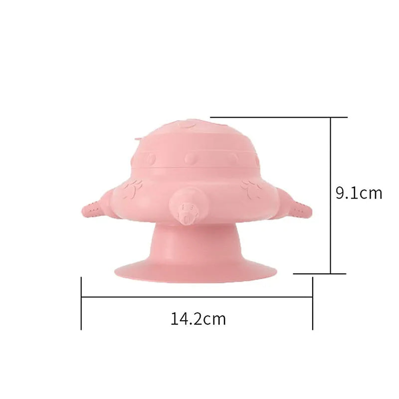 Pink silicone pet nursing bottle with bionic teat design for self-feeding puppies and kittens
