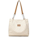 Retro women's handbag in soft brown PU leather with polyester lining.