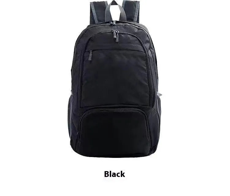 26-inch foldable waterproof backpack in Oxford cloth, shown in multiple colour options.