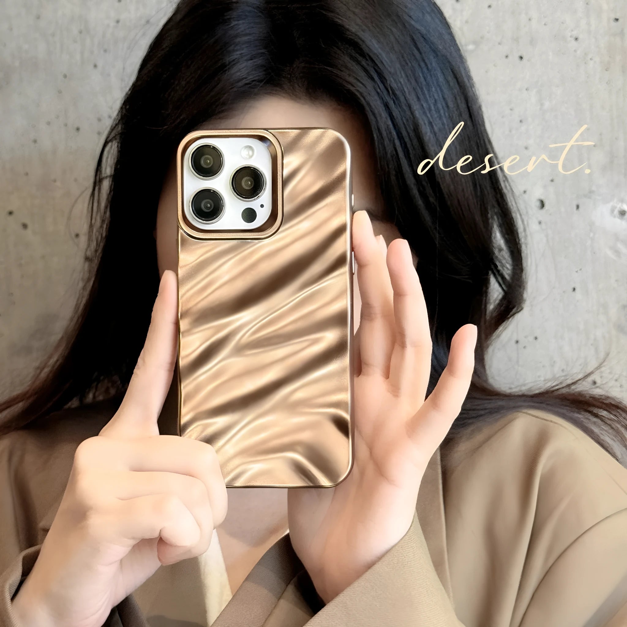 High-grade desert gold silk pattern TPU phone case for iPhone with three-dimensional ins-style back cover in purple