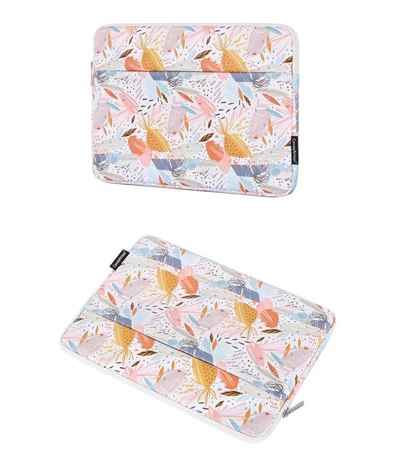 White PU leather waterproof laptop protective sleeve for 14 inch computers
