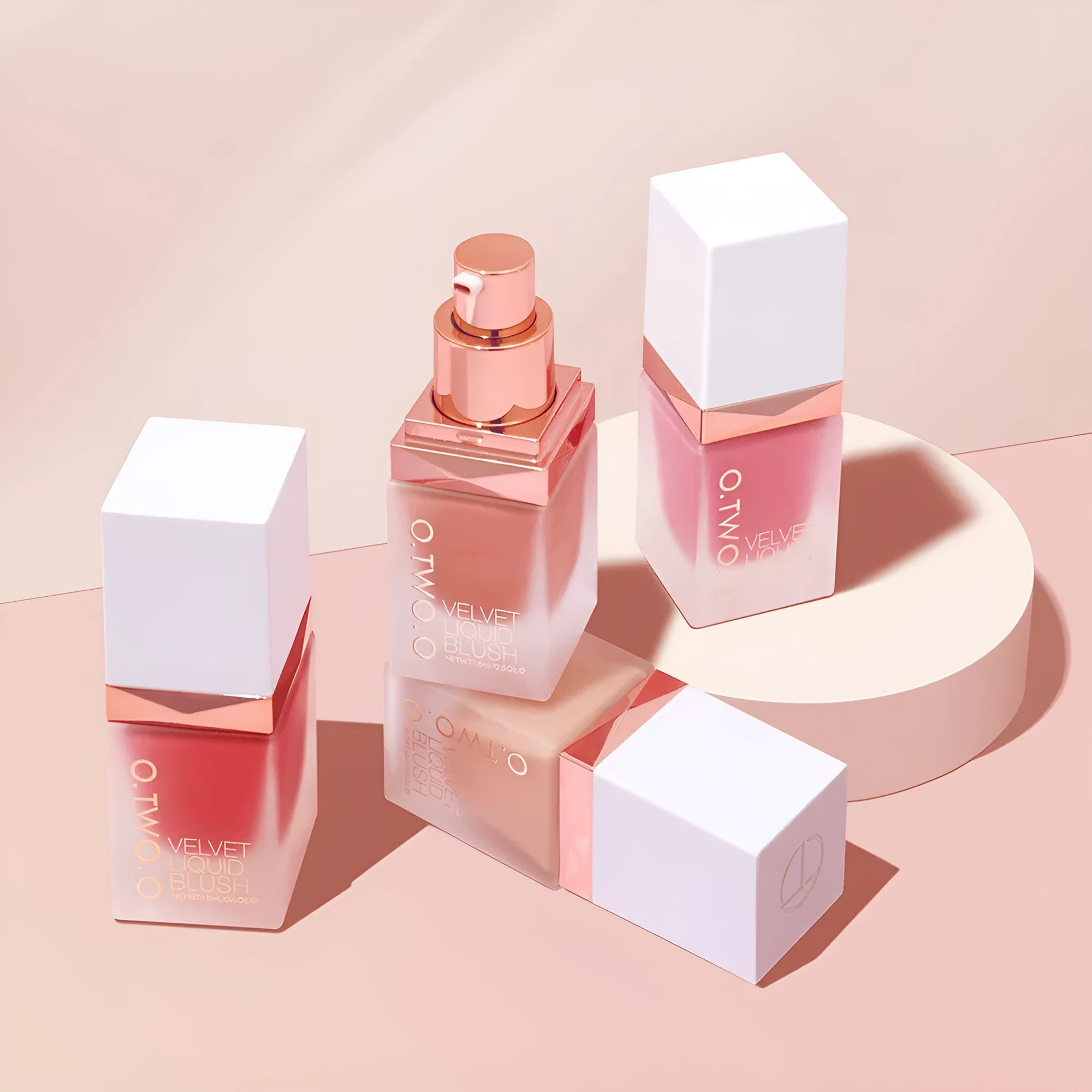 Natural Dazzling Liquid Blush in 15ml bottle with matte finish and silky texture, four shades available