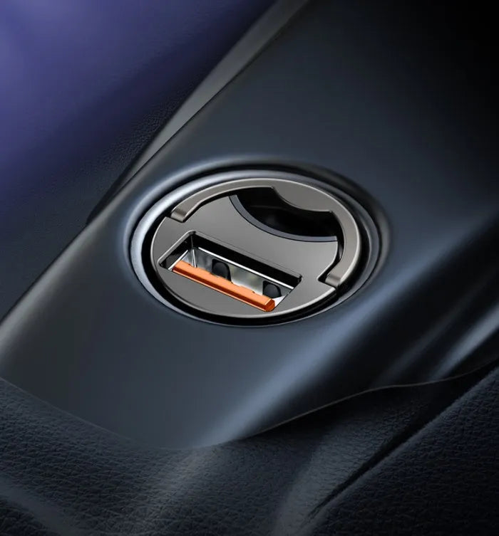 Electro-optical grey Baseus 30W USB car charger with 1 metre cable