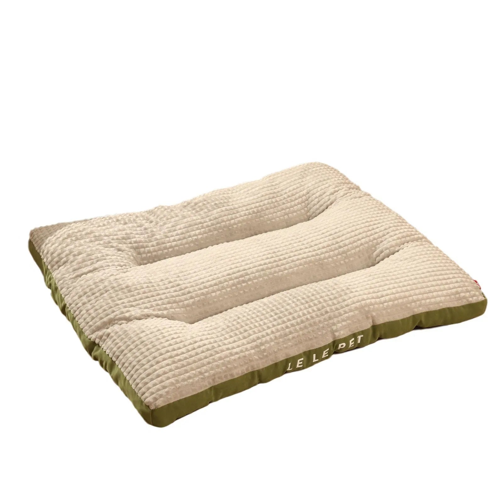Soft fleece pet bed with detachable cushion mat in coffee colour for medium-sized dog