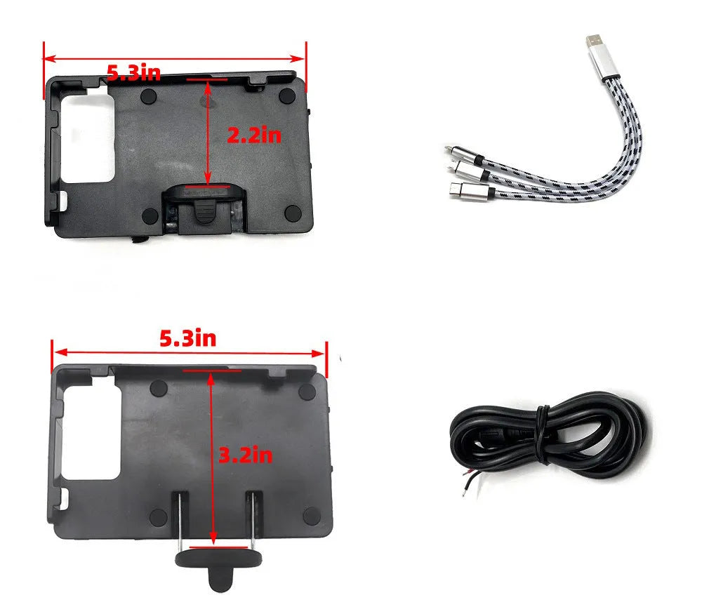 Black ABS plastic motorcycle navigation bracket for BMW R1200GS and R1250GS models