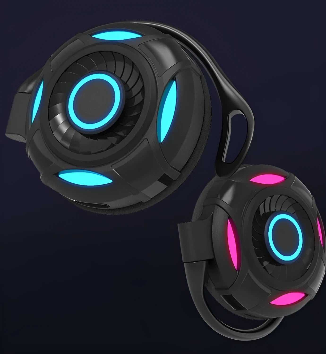Black and white Bluetooth earphones with hanging ear design for gaming and music
