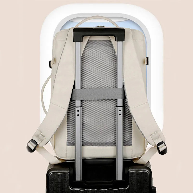 Large waterproof oxford cloth backpack for business travel with a 15.6 inch laptop compartment and multiple pockets.