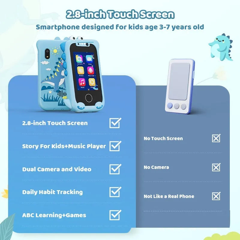 Blue and green silicone case kids educational camera with touch screen for photography and games