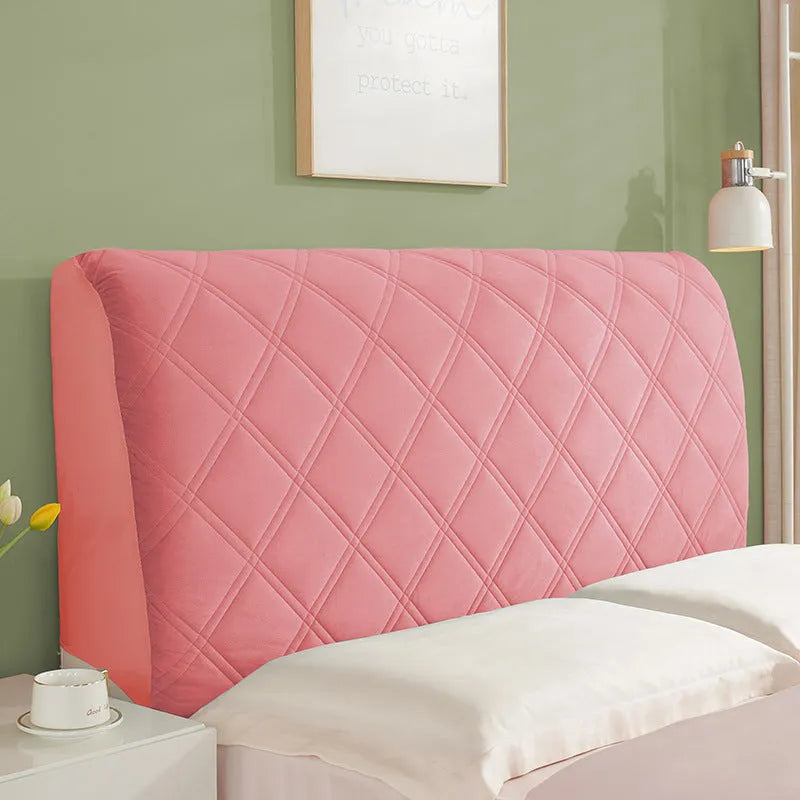 Crystal Velvet dustproof bed cover headboard protector in beige colour, modern simple style for 120-220cm beds