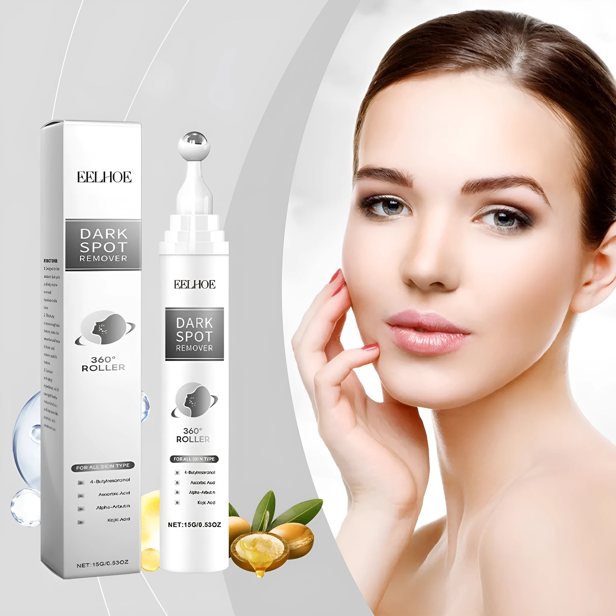15g facial essence cream container with jojoba oil and vitamin C for moisturising and brightening
