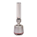 White silver Bluetooth speaker night light standing upright, showing push buttons and slim 277mm tall design.