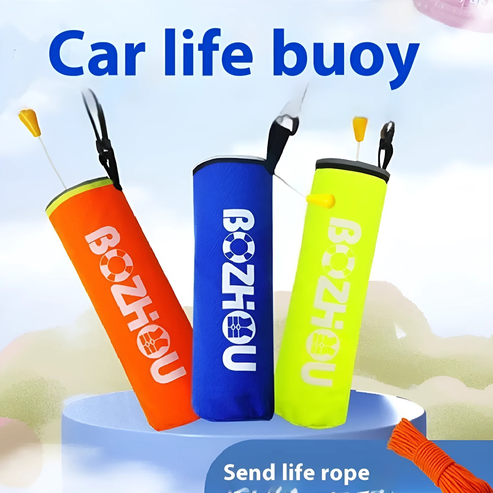 Automatic inflatable life jacket in orange with gas cylinder and 600D Oxford cloth construction for fishing and car use