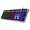 White waterproof mechanical gaming keyboard with RGB backlit keys and USB cable