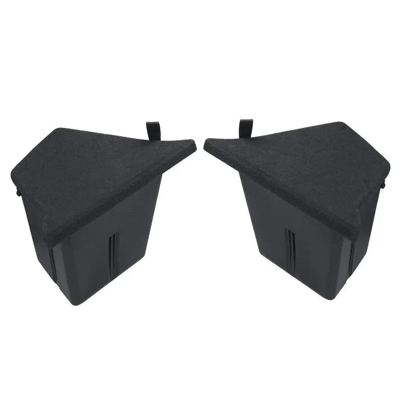 TPE storage box covers for Tesla Model Y and Model 3 trunk side compartments.