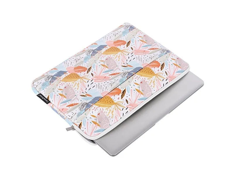 White PU leather waterproof laptop protective sleeve for 14 inch computers