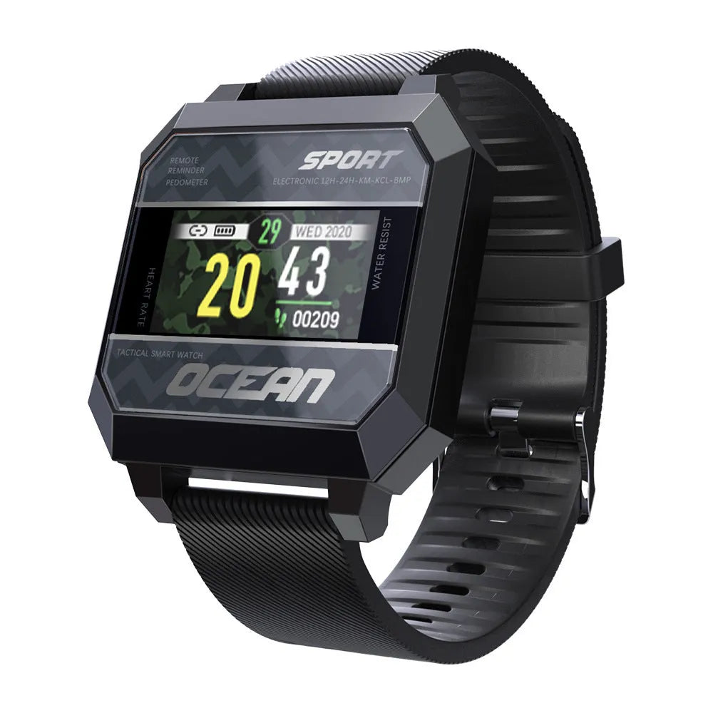 Smart sports watch with heart rate, blood pressure, oximeter and step tracker on 0.96 inch TFT display