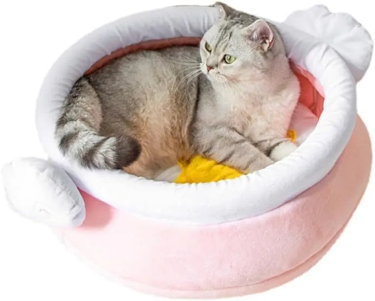 Pink magic honey pot shaped cat sofa bed with removable cushion for small pets