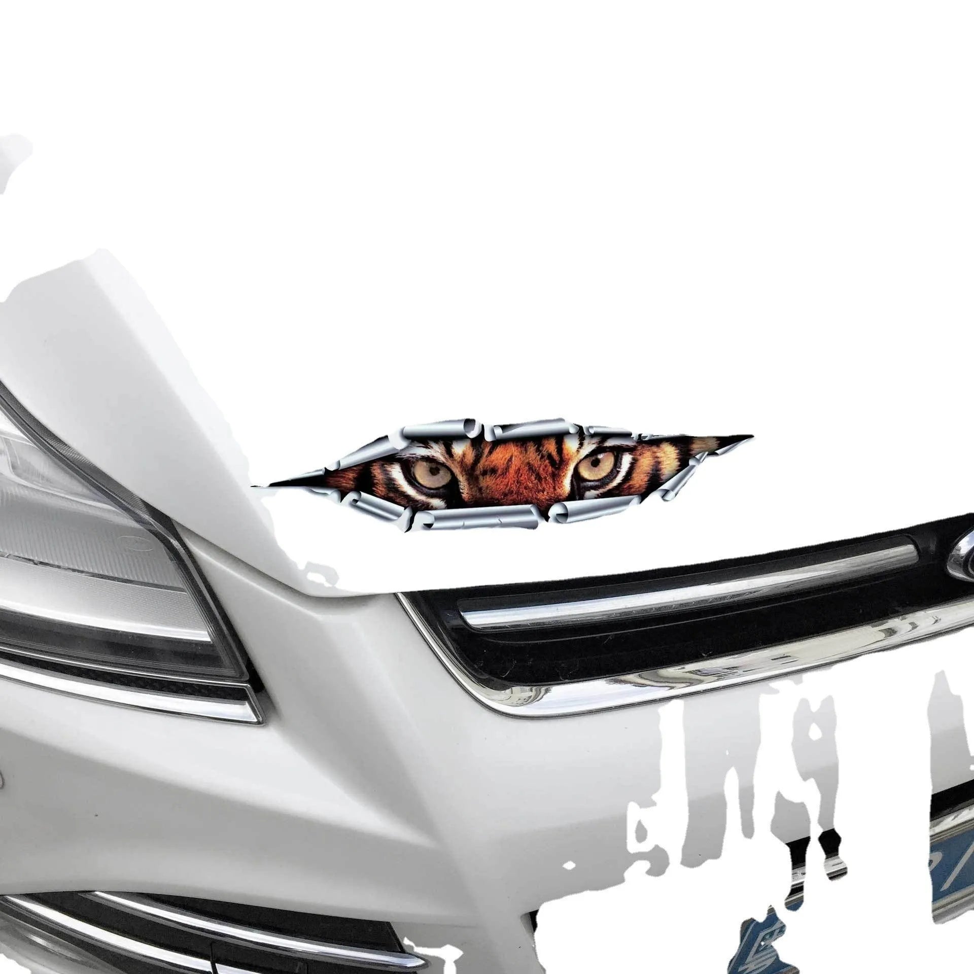 3D Tiger Eye Eagle Eye peeping car door decoration bumper sticker on white background